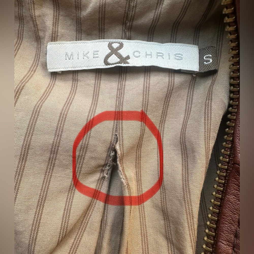 Mike & Chris Leather Jacket Size S Pit To Pit: 16… - image 6